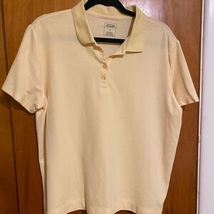 Hasting & Smith Soft Pale Yellow Polo Short Sleeve 1/4 Collar Women’s Size L